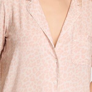 Victoria's Secret Light Pink Leopard Pajama Top and bottom Set size small cotton